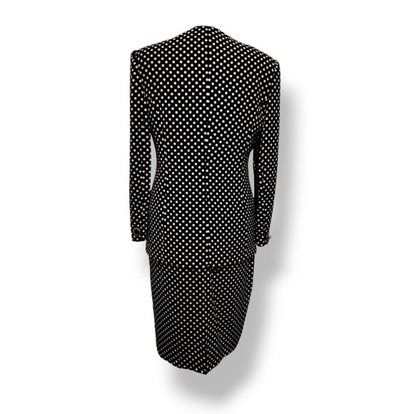 Liz Claiborne 2 Piece Skirt Set Polka Dot Women's 12 Rayon Black - Picture 9 of 9